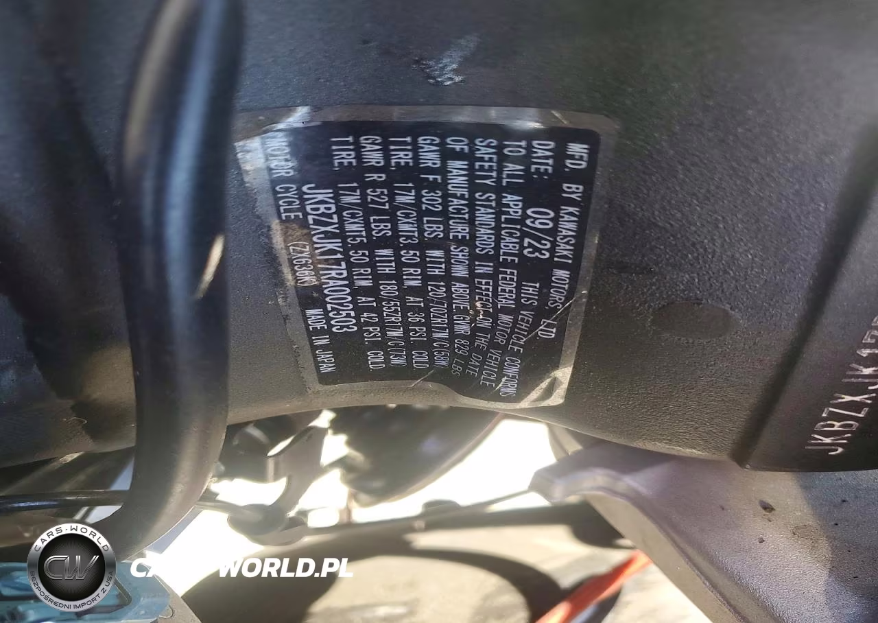 2024 Kawasaki Zx636 K VIN:JKBZXJK17RA002503 - 9