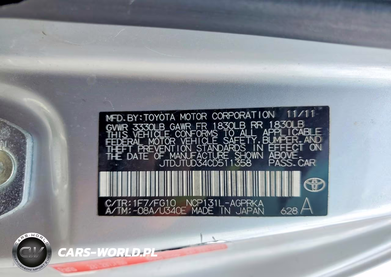 2012 Toyota Yaris 3-Door L VIN:JTDJTUD34CD511358 - 12