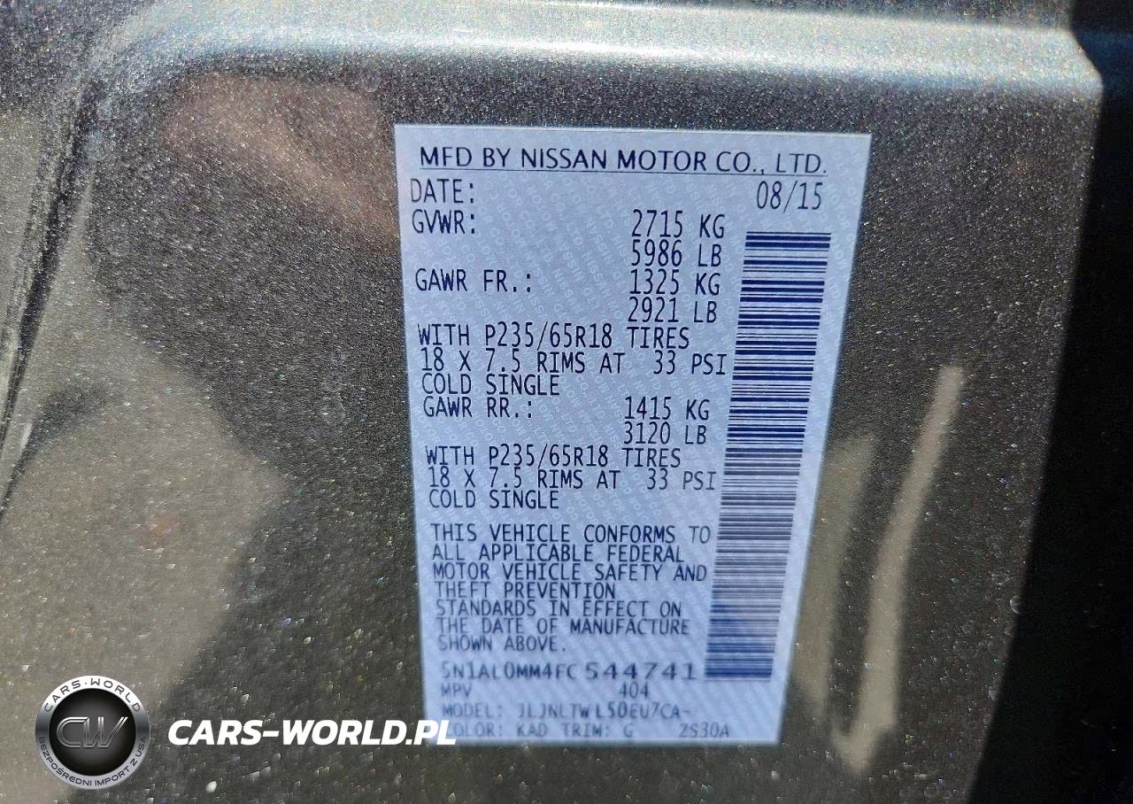 2015 Infiniti Qx60 Base VIN:5N1AL0MM4FC544741 - 13