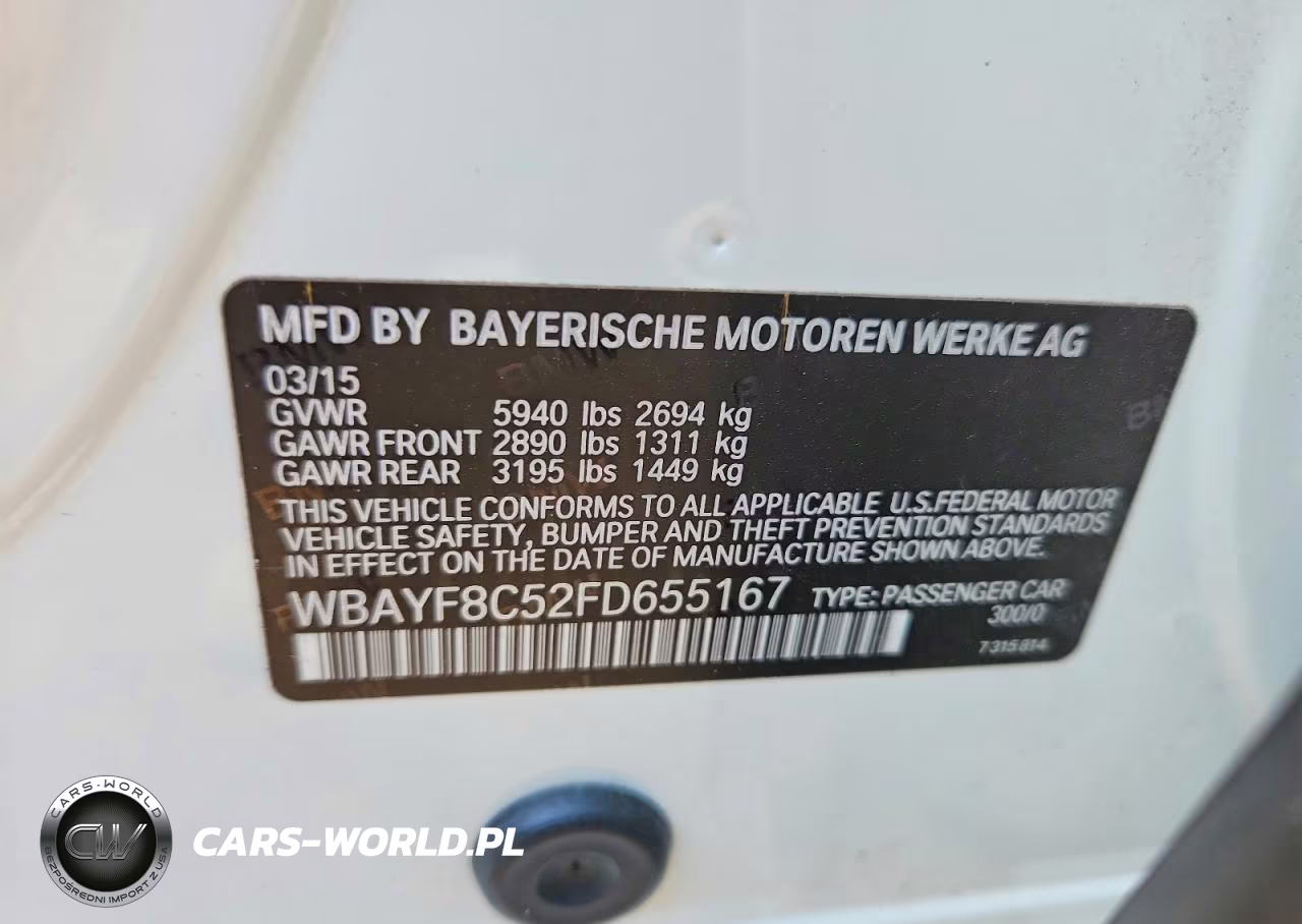 2015 BMW 750 Lxi VIN:WBAYF8C52FD655167 - 12