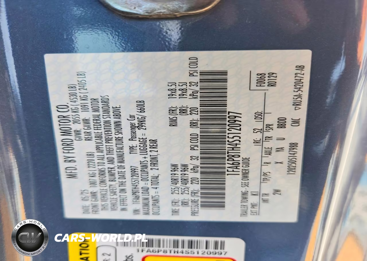 2025 Ford Mustang VIN:1FA6P8TH4S5120997 - 13