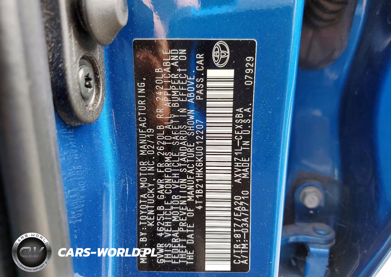 2019 Toyota Camry Hybrid Se VIN:4T1B21HK6KU012207 - 12