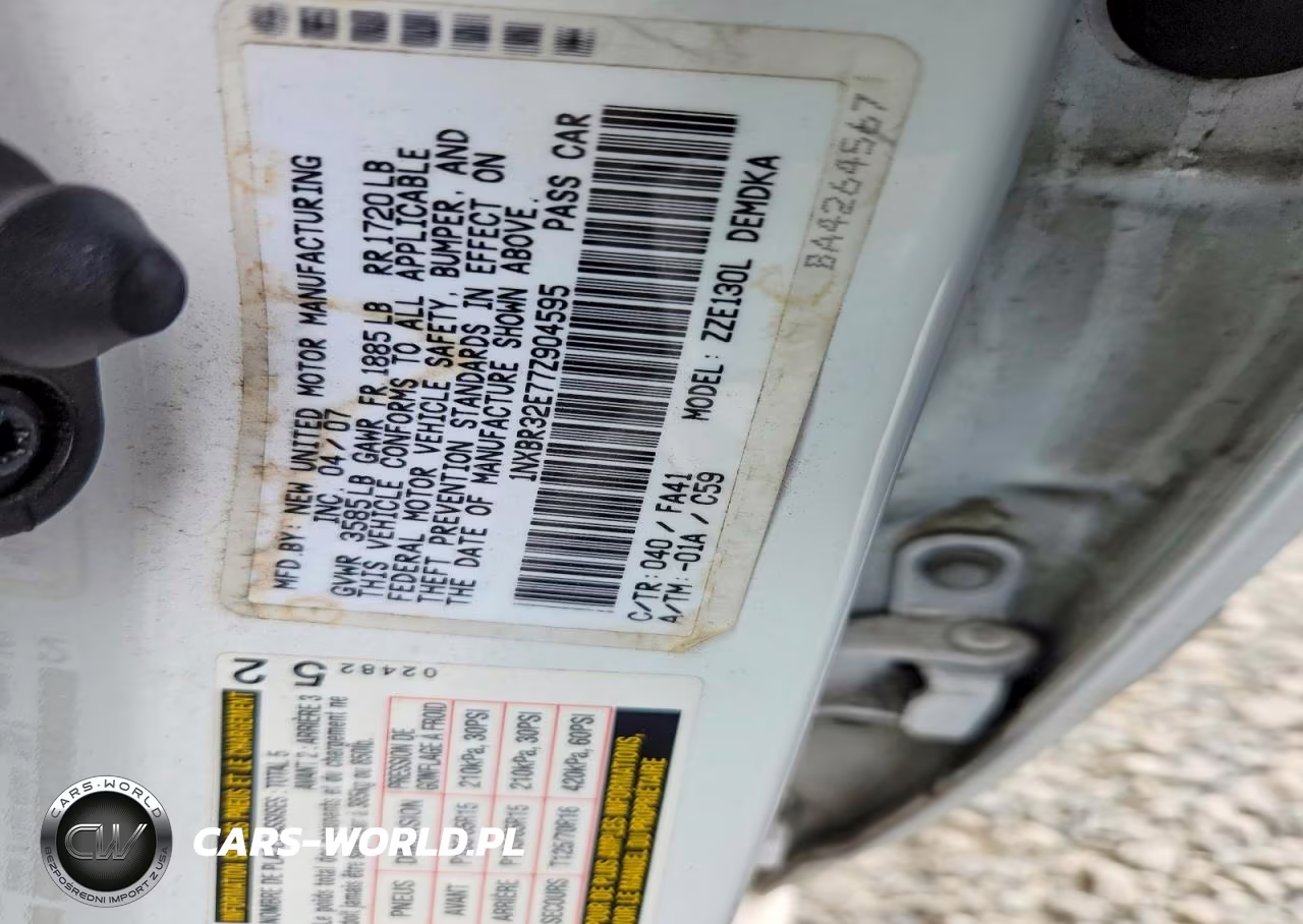 2007 Toyota Corolla Ce VIN:1NXBR32E77Z904595 - 12