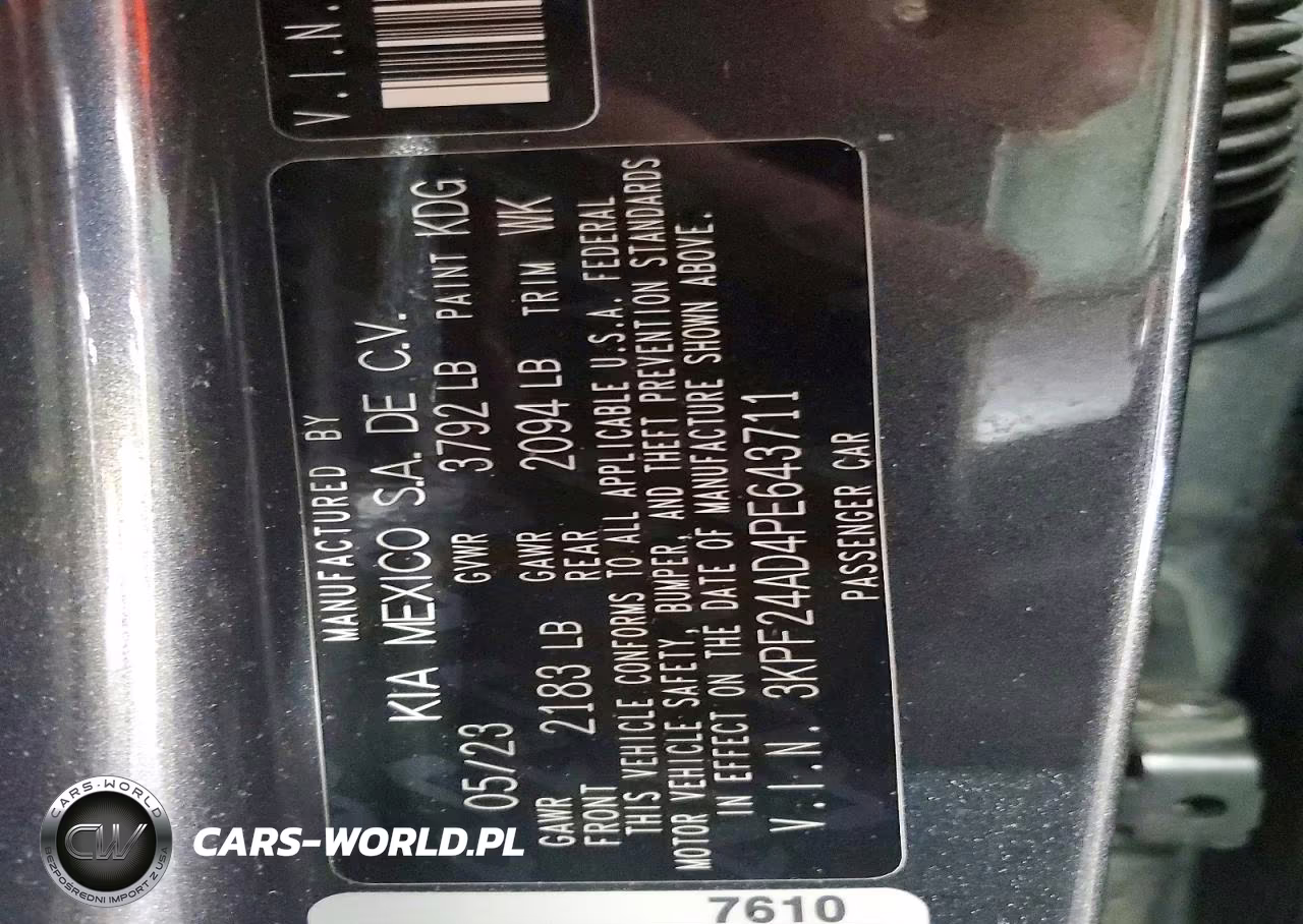 2023 Kia Forte Lxs VIN:3KPF24AD4PE643711 - 13