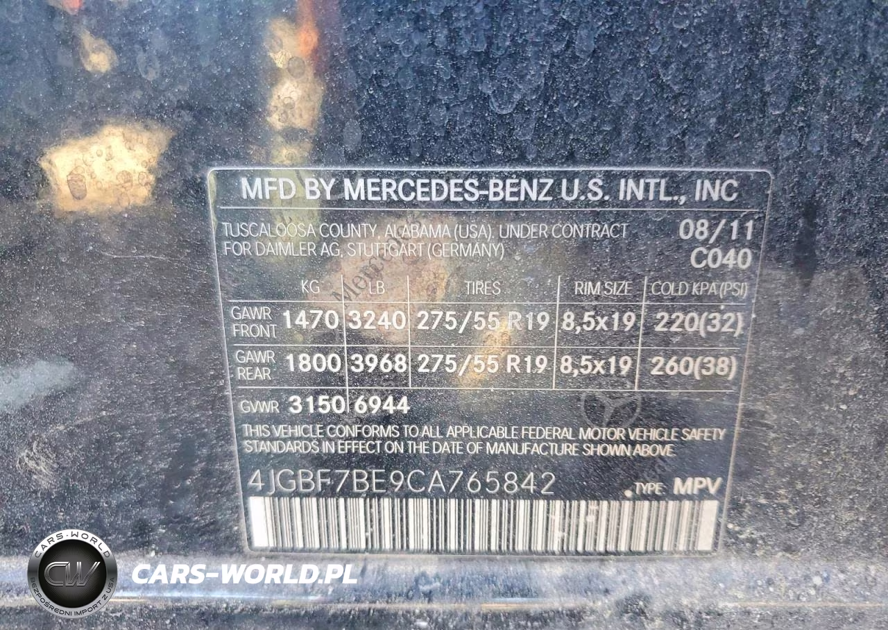 2012 Mercedes-Benz Gl 450 4Matic VIN:4JGBF7BE9CA765842 - 12