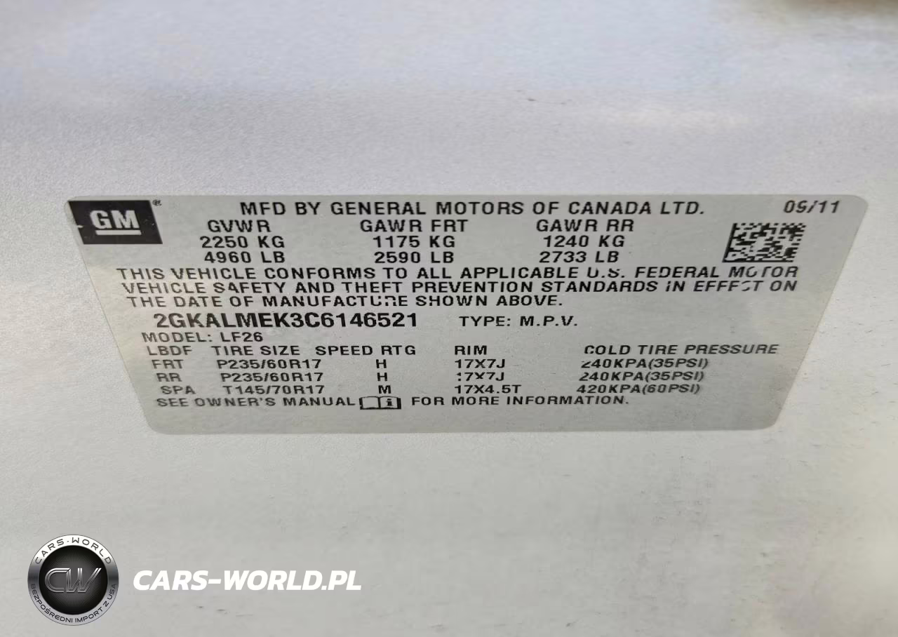 2012 GMC Terrain Sle VIN:2GKALMEK3C6146521 - 13