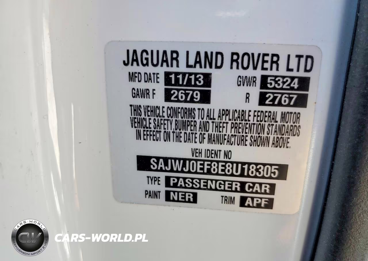 JAGUAR XF VIN:SAJWJ0EF8E8U18305 - 12