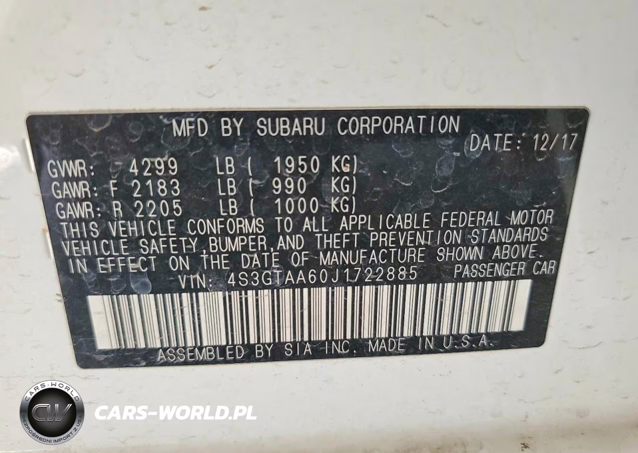 2018 Subaru Impreza VIN:4S3GTAA60J1722885 - 12