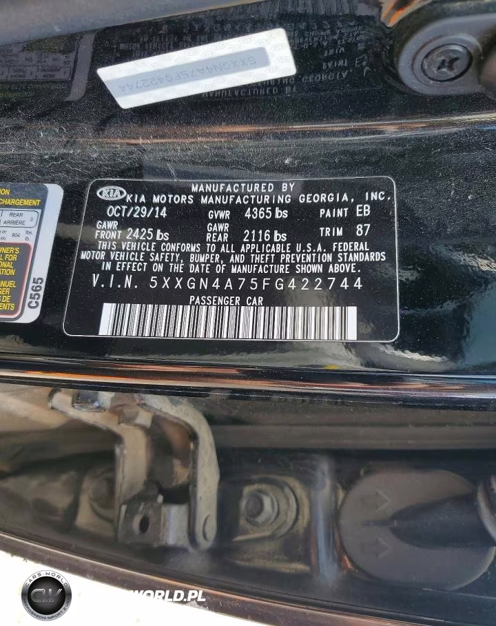 2015 Kia Optima Ex VIN:5XXGN4A75FG422744 - 12