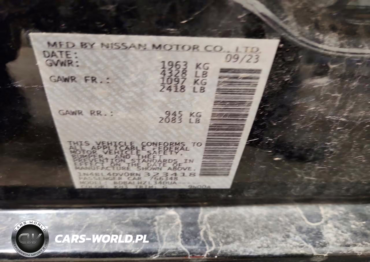 2024 Nissan Altima Sv VIN:1N4BL4DV0RN323418 - 12