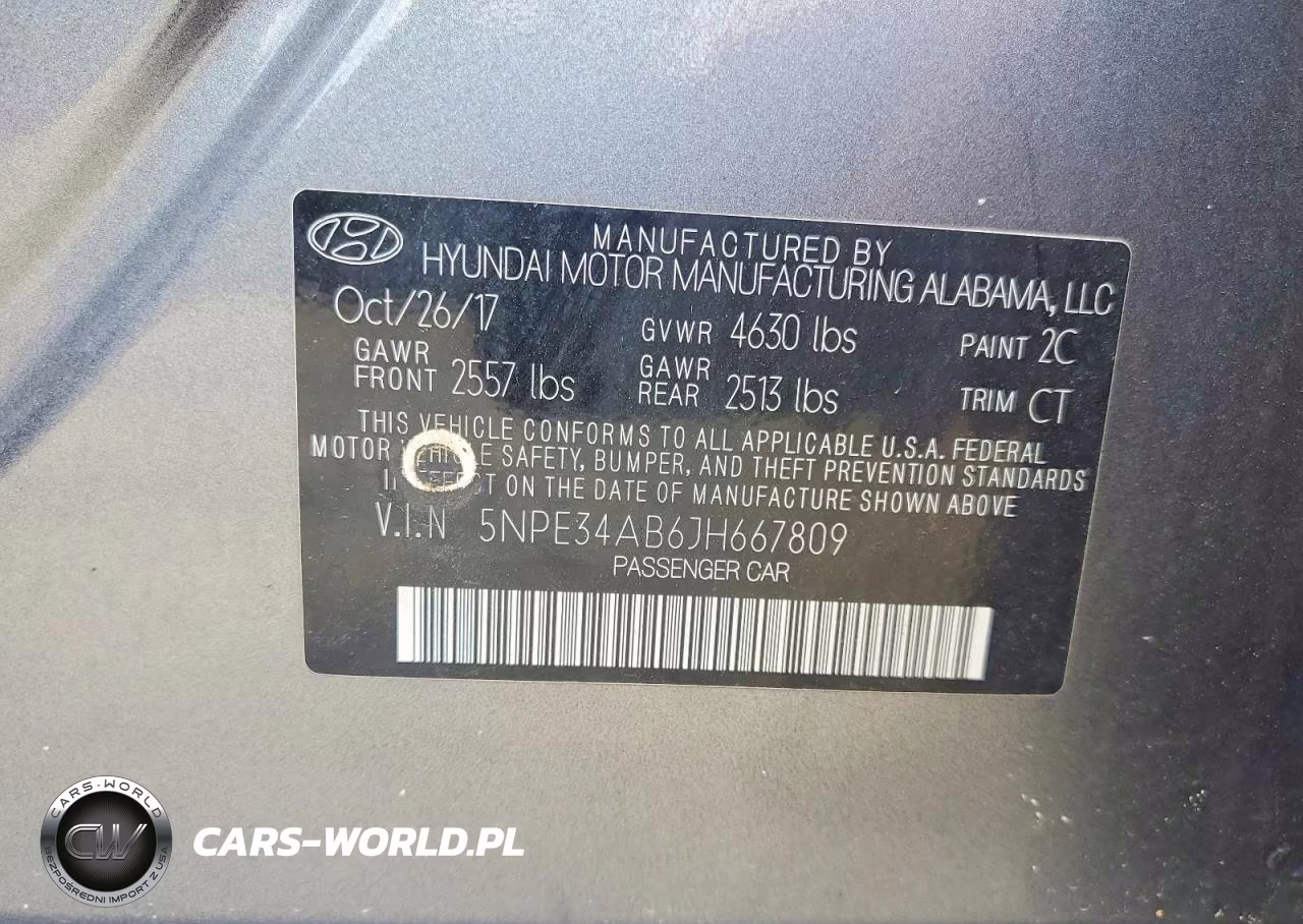 2018 Hyundai Sonata Limited 2.0T VIN:5NPE34AB6JH667809 - 13