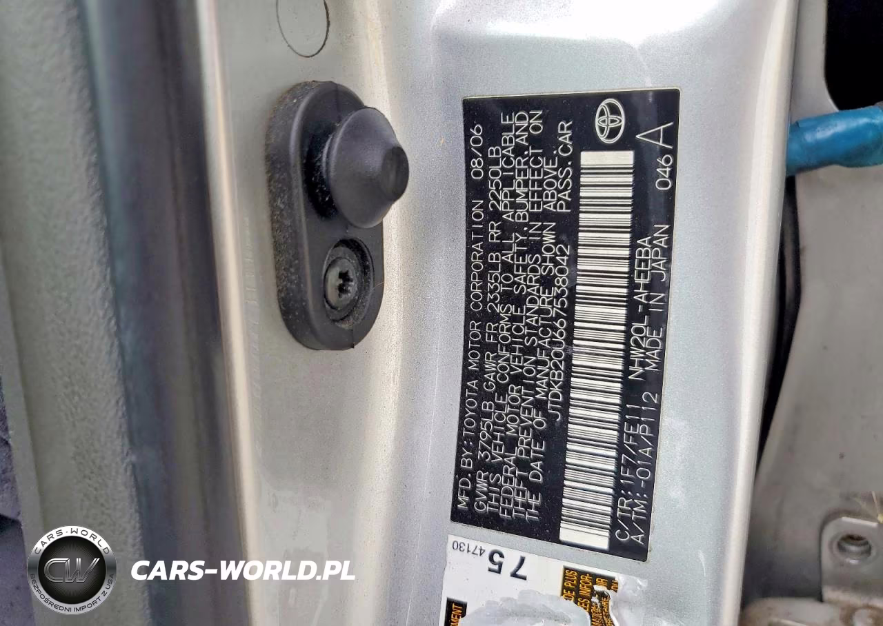 2006 Toyota Prius Base VIN:JTDKB20U667538042 - 12