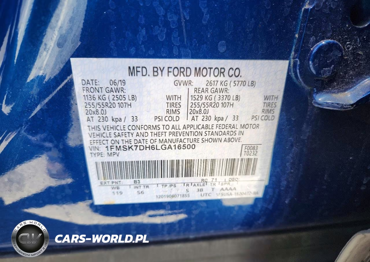 2020 Ford Explorer Xlt VIN:1FMSK7DH6LGA16500 - 12