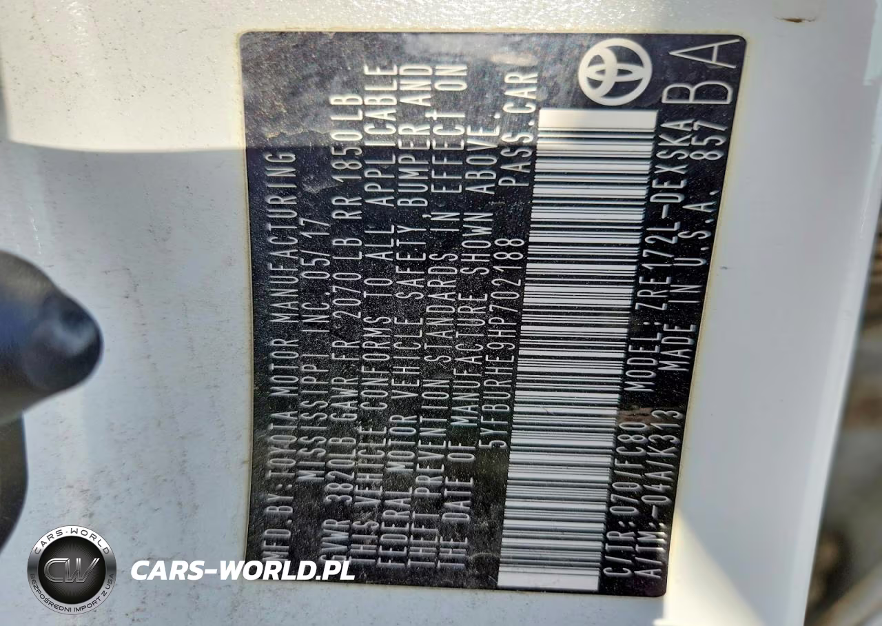 2017 Toyota Corolla Se VIN:5YFBURHE9HP702188 - 12