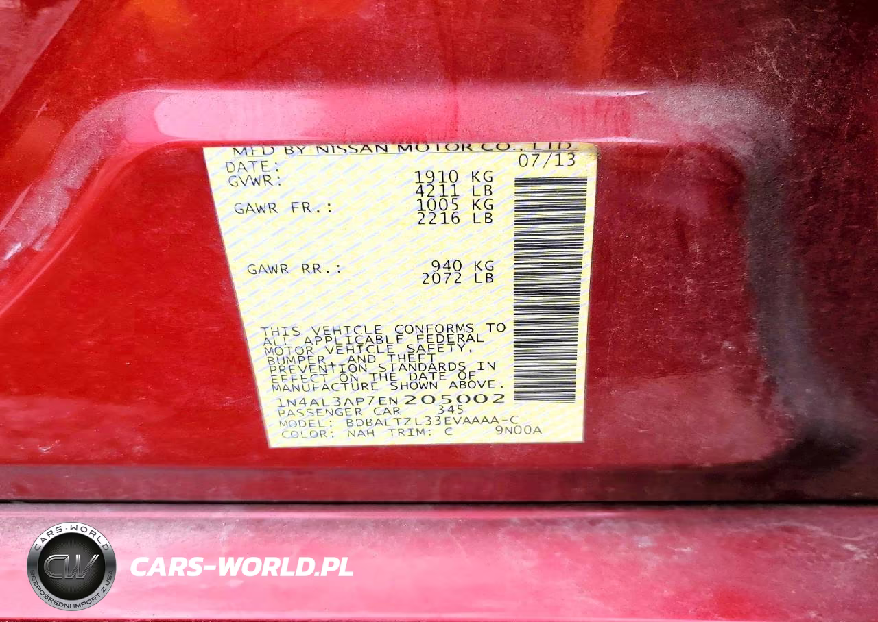 2014 Nissan Altima 2.5 VIN:1N4AL3AP7EN205002 - 12