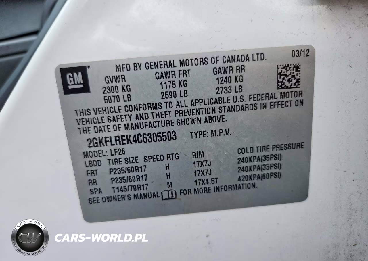 2012 GMC Terrain Sle VIN:2GKFLREK4C6305503 - 14