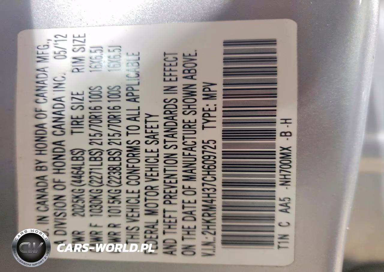 2012 Honda Cr-V Lx VIN:2HKRM4H37CH609725 - 13