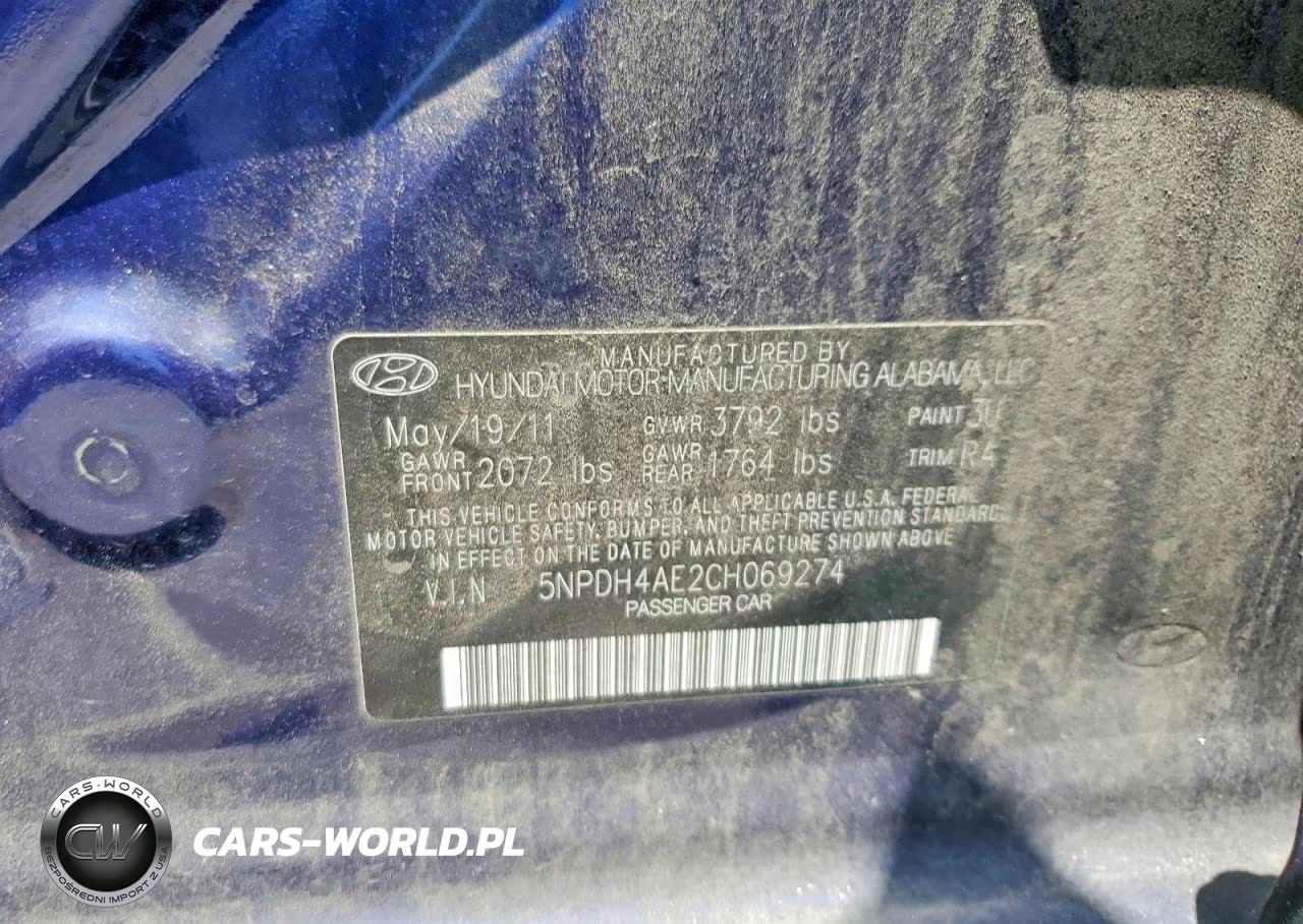2012 Hyundai Elantra Gls VIN:5NPDH4AE2CH069274 - 12