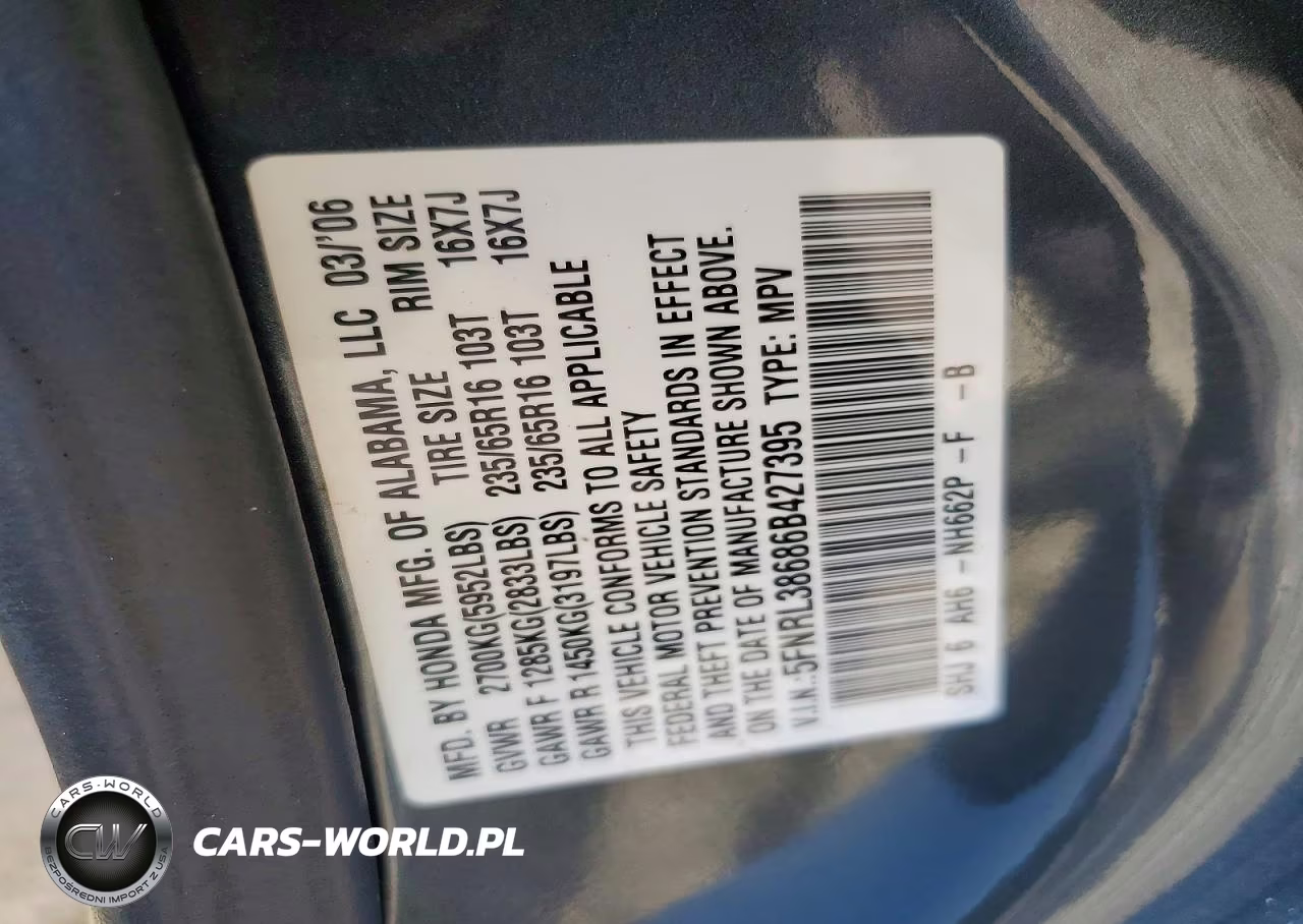 2006 Honda Odyssey Exl VIN:5FNRL38686B427395 - 13