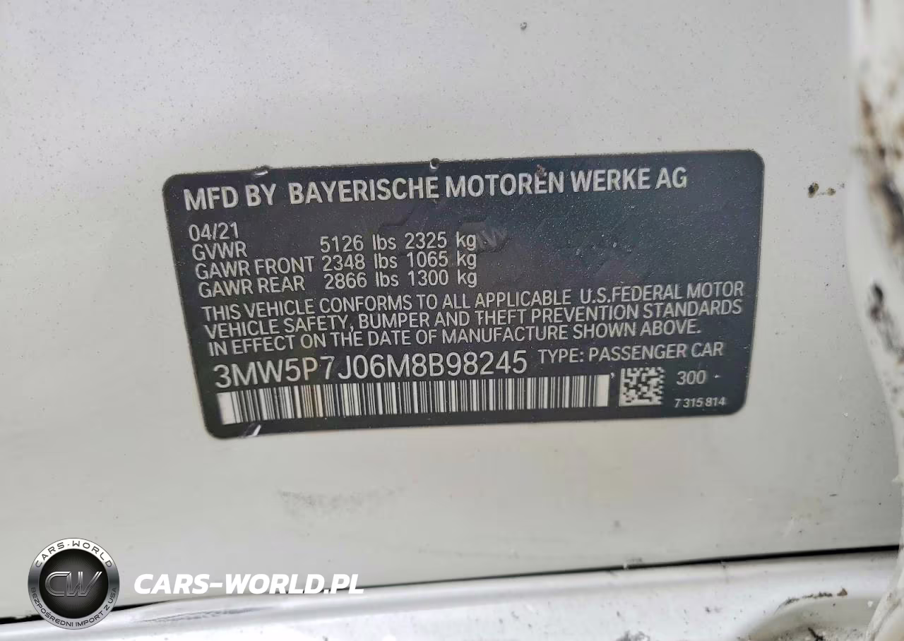 2021 BMW 330E VIN:3MW5P7J06M8B98245 - 12