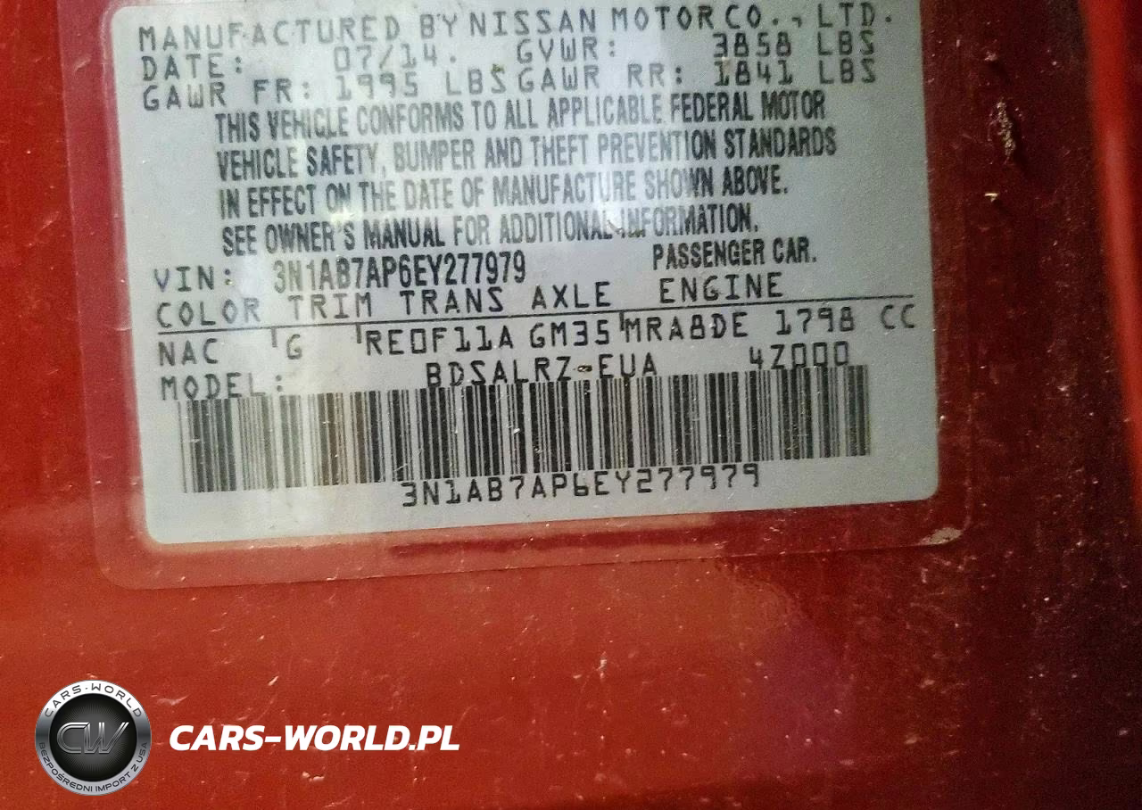 2014 Nissan Sentra Sr VIN:3N1AB7AP6EY277979 - 12