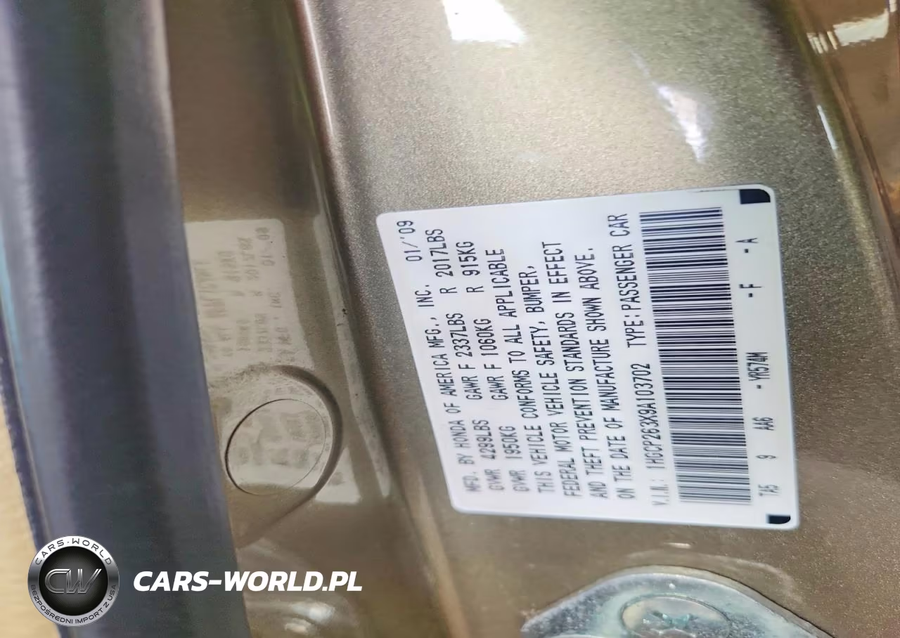 2009 Honda Accord Lx VIN:1HGCP263X9A103702 - 12