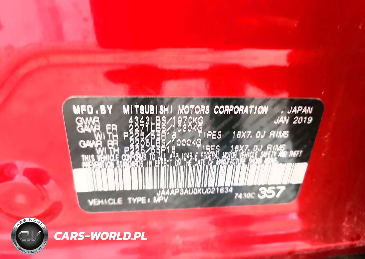 2019 Mitsubishi Outlander Sport Es VIN:JA4AP3AU0KU021634 - 12