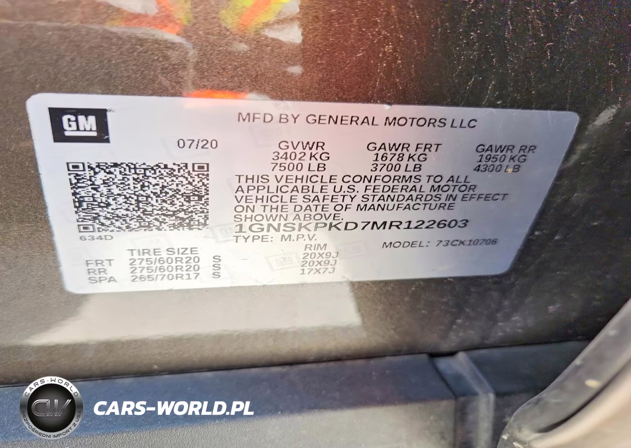 2021 Chevrolet Tahoe K1500 Z71 VIN:1GNSKPKD7MR122603 - 13