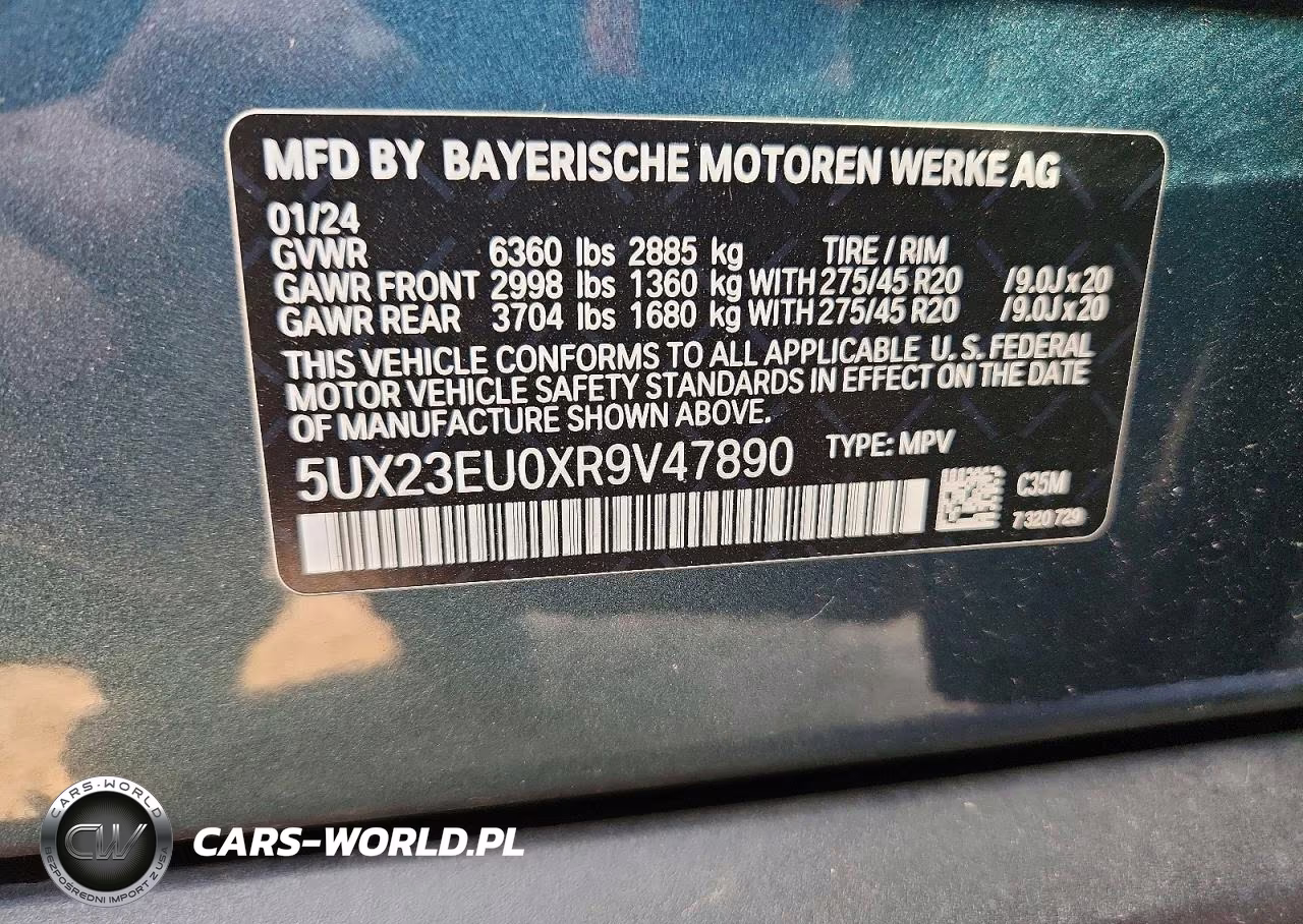2024 BMW X5 xDrive40I VIN:5UX23EU0XR9V47890 - 12