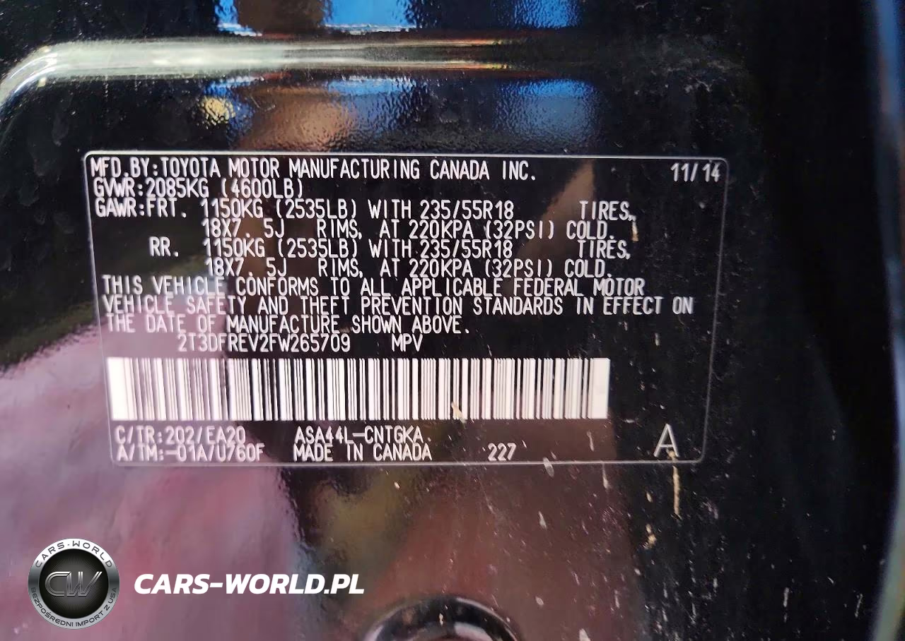 2015 Toyota Rav4 Limited VIN:2T3DFREV2FW265709 - 13