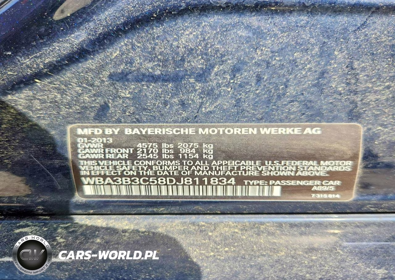 2013 BMW 328 Xi VIN:WBA3B3C58DJ811834 - 12