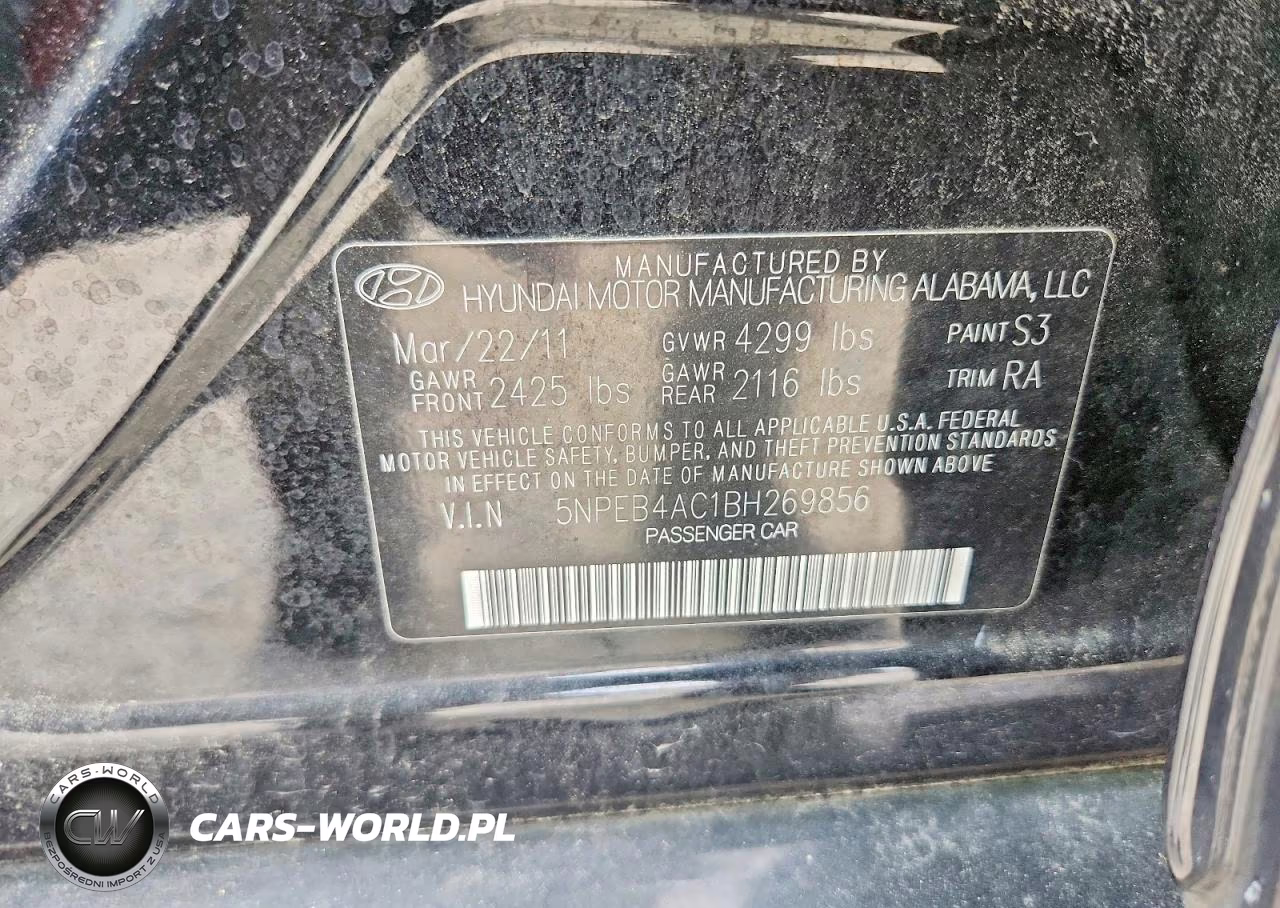2011 Hyundai Sonata Gls VIN:5NPEB4AC1BH269856 - 13