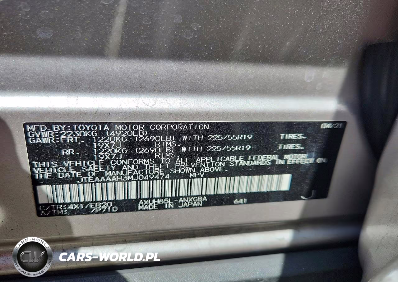 2021 Toyota Venza Xle VIN:JTEAAAAH3MJ049474 - 13