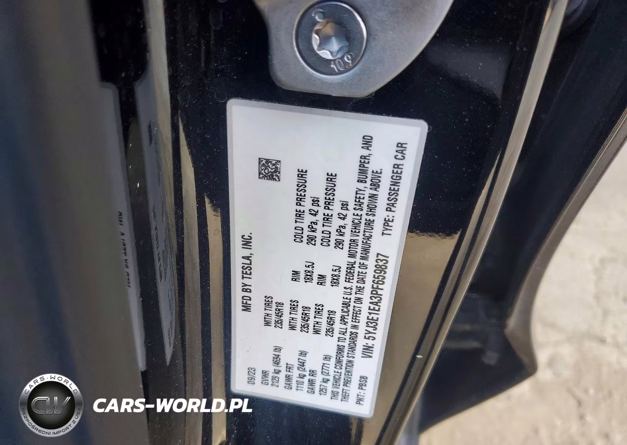 2023 Tesla Model 3 VIN:5YJ3E1EA3PF659837 - 12
