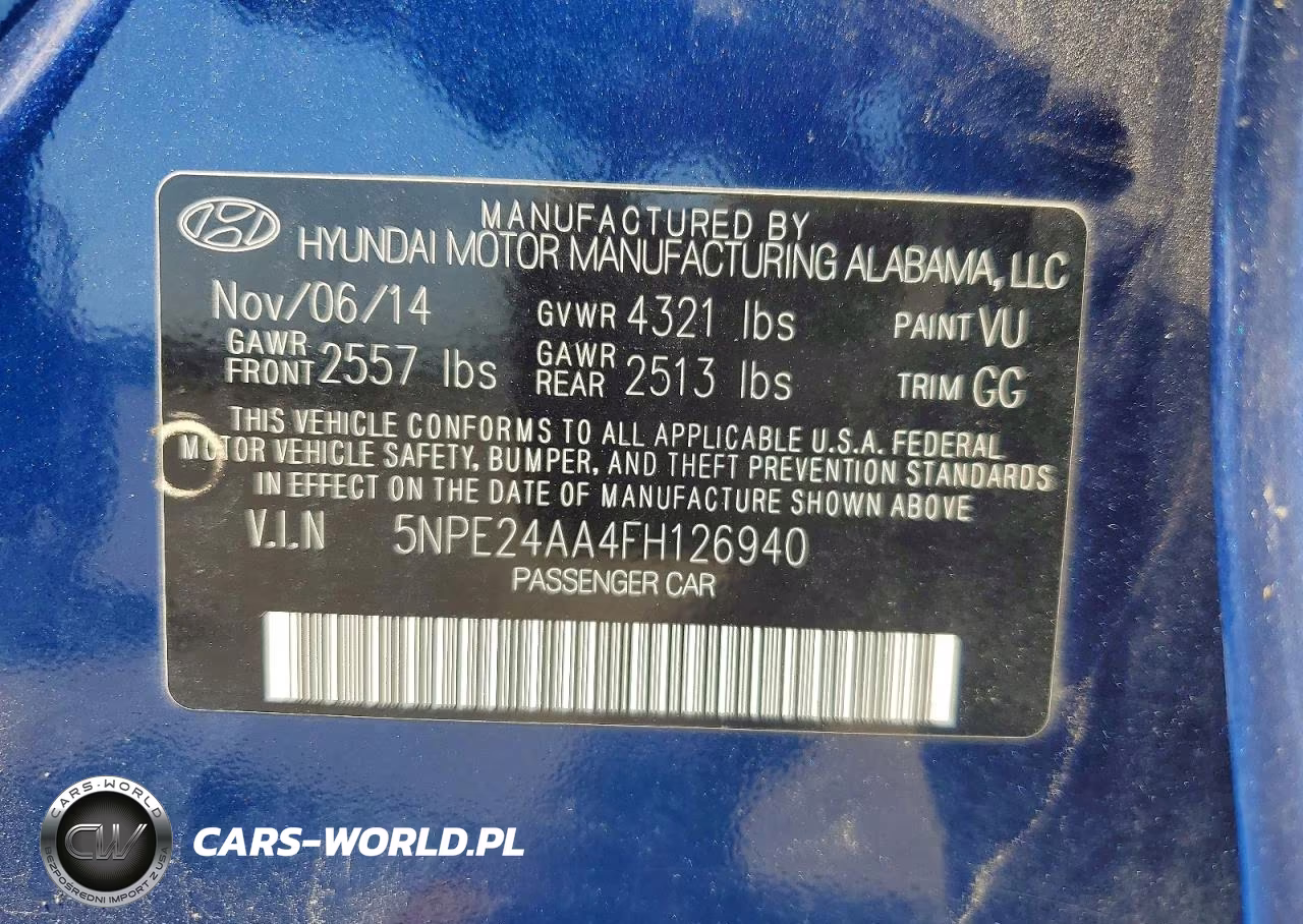 2015 Hyundai Sonata Eco VIN:5NPE24AA4FH126940 - 12