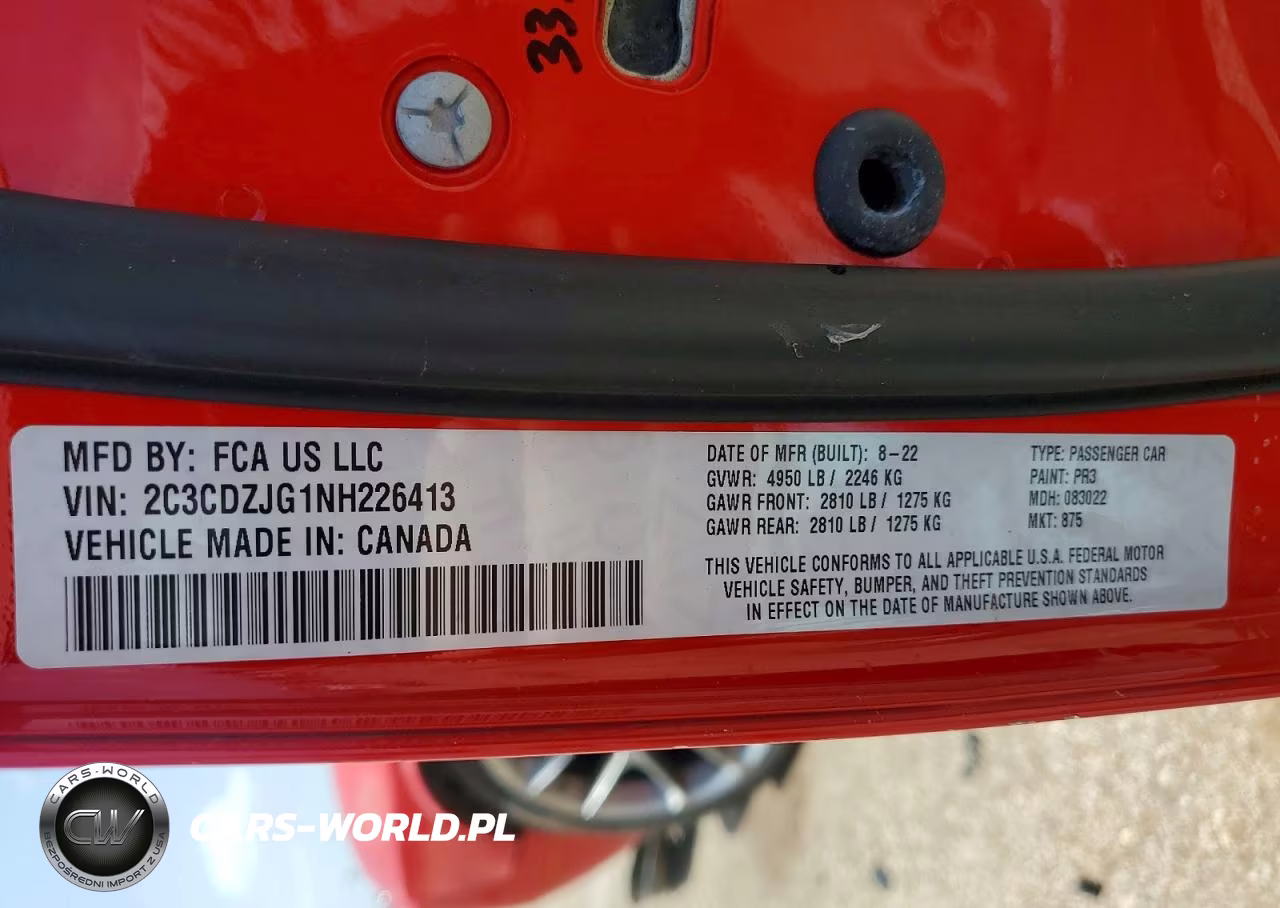 2022 Dodge Challenger Gt VIN:2C3CDZJG1NH226413 - 12