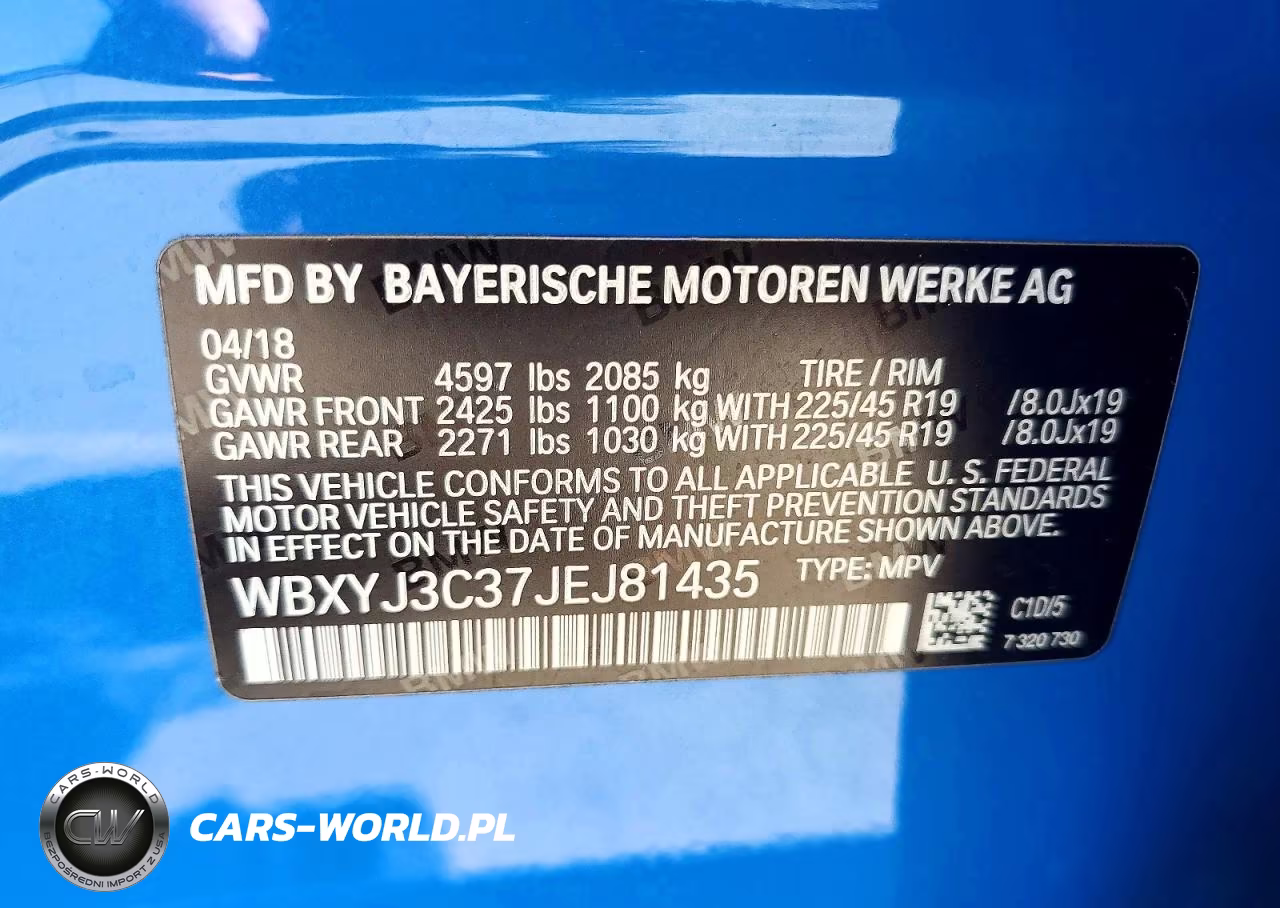2018 BMW X2 Sdrive28I VIN:WBXYJ3C37JEJ81435 - 12