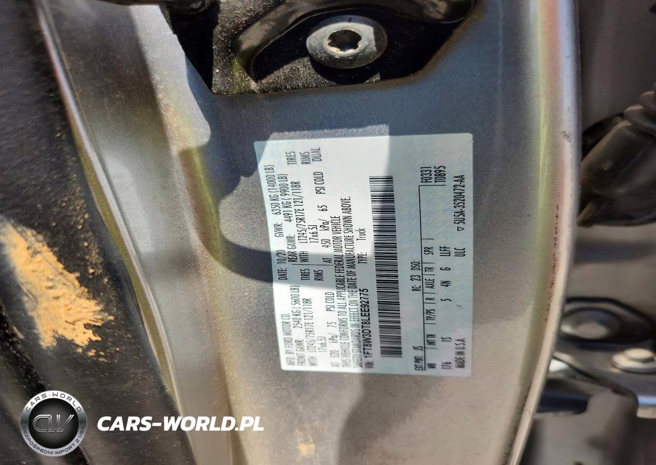 2020 Ford F350 Super Duty VIN:1FT8W3DT8LEE92775 - 12