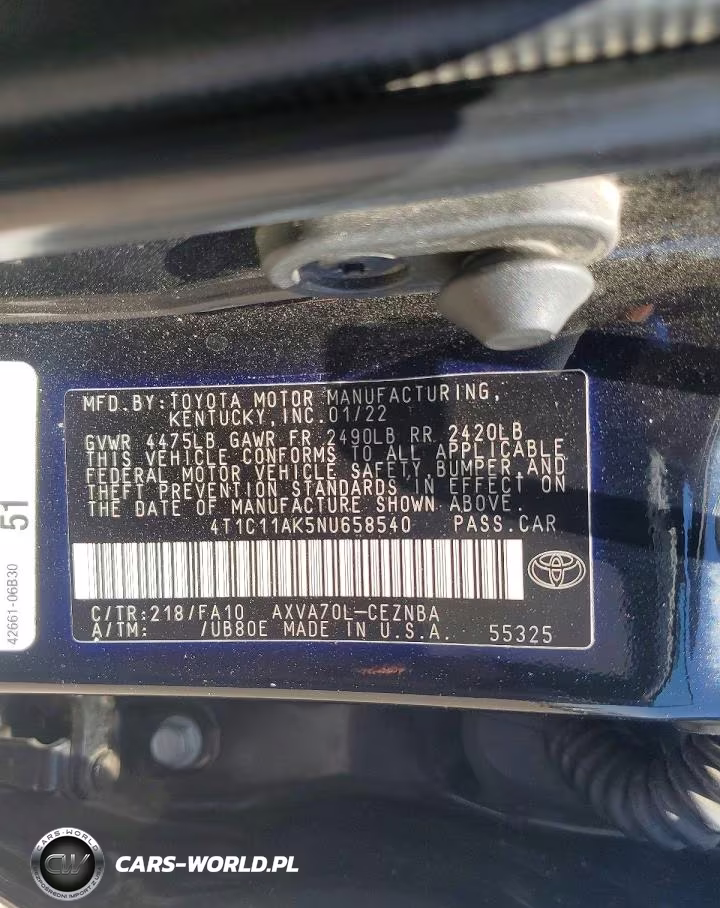 2022 Toyota Camry Le VIN:4T1C11AK5NU658540 - 12