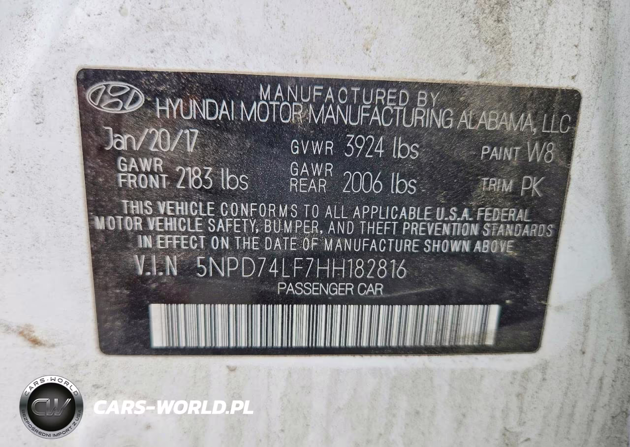 2017 Hyundai Elantra Se VIN:5NPD74LF7HH182816 - 12