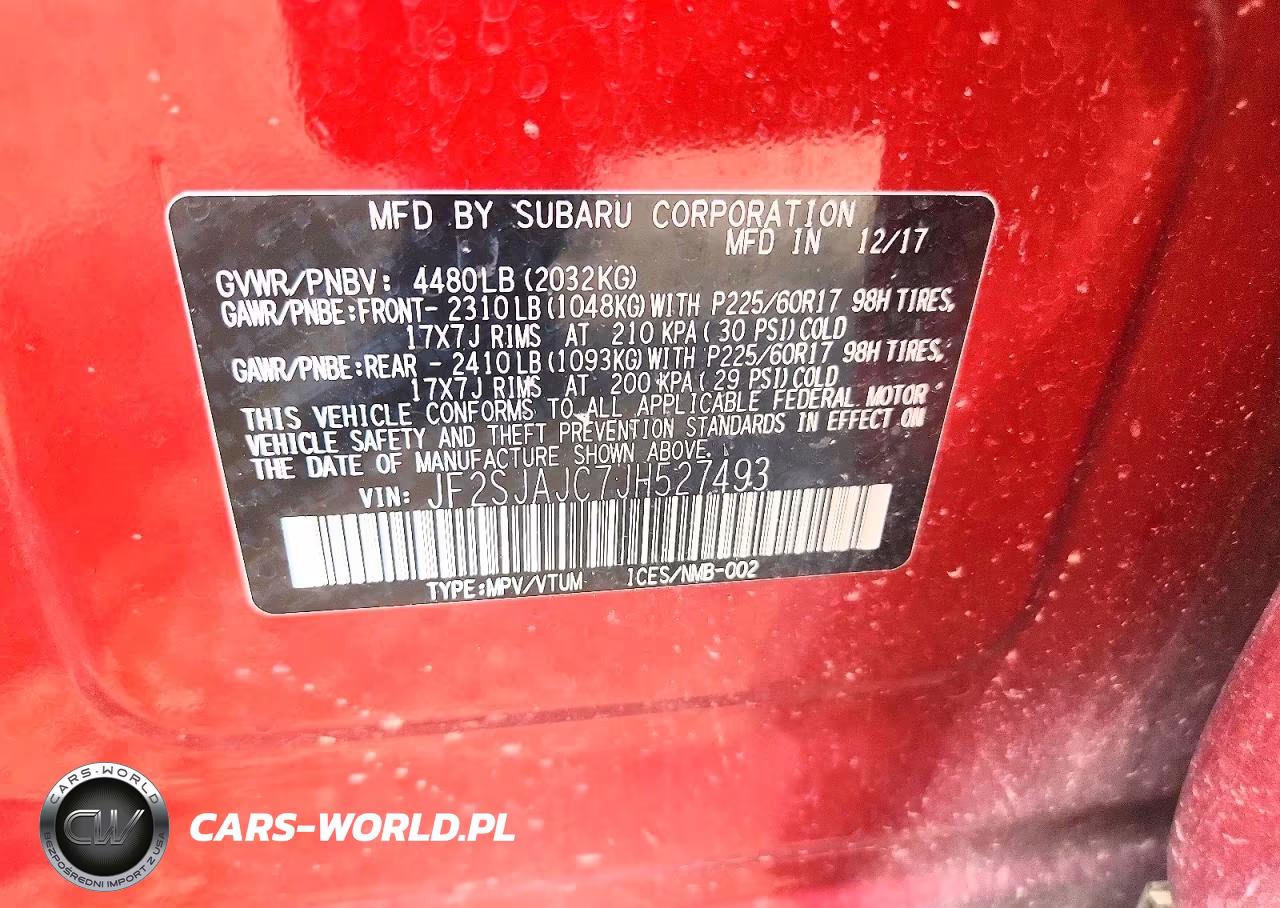 2018 Subaru Forester 2.5I Limited VIN:JF2SJAJC7JH527493 - 12
