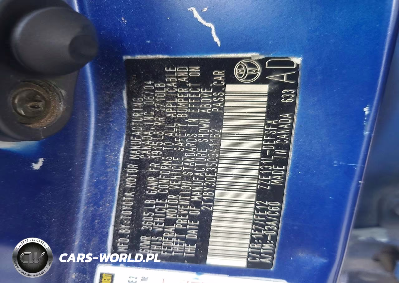 2005 Toyota Corolla Xrs VIN:2T1BY30E35C341162 - 12