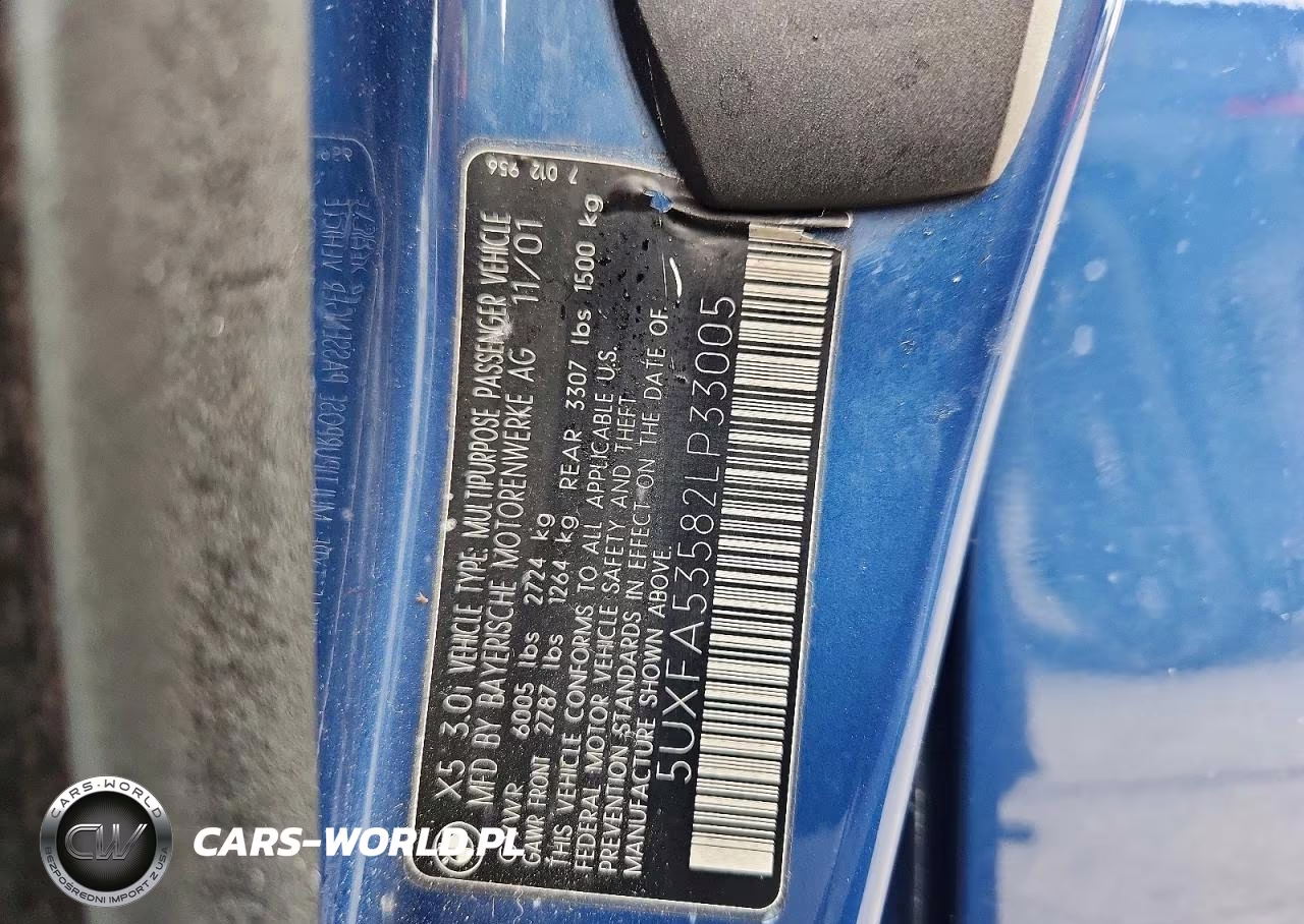 2002 BMW X5 3.0I VIN:5UXFA53582LP33005 - 13