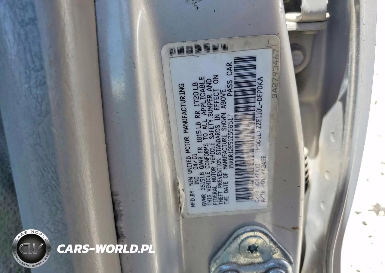2001 Toyota Corolla Le VIN:1NXBR12E51Z556517 - 12