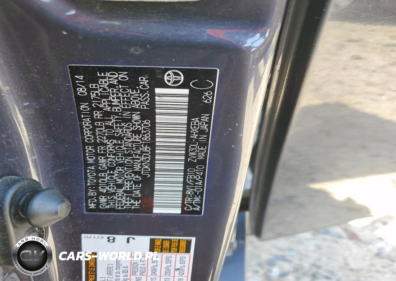 2015 Toyota Prius Three VIN:JTDKN3DU8F1863706 - 12