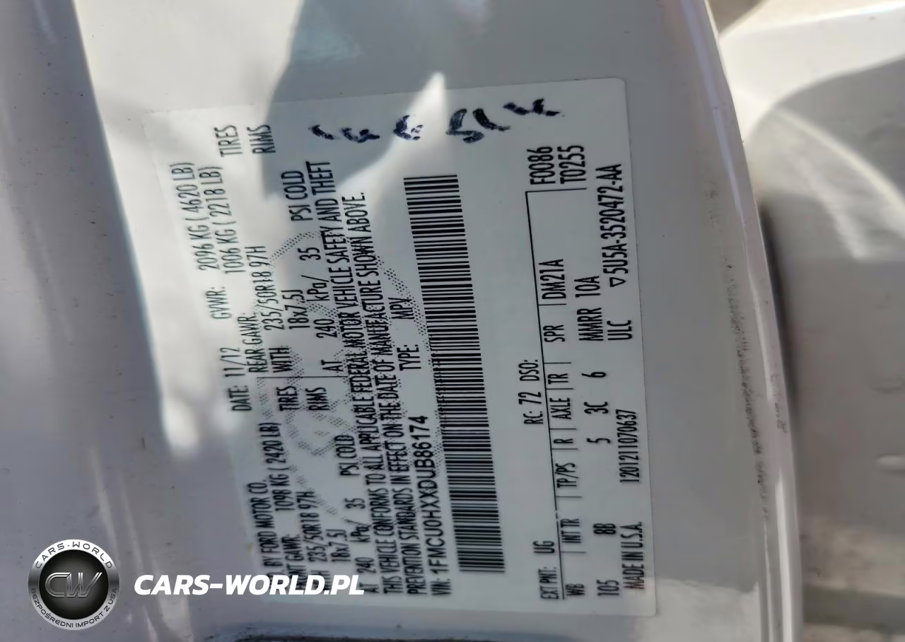 2013 Ford Escape Sel VIN:1FMCU0HXXDUB86174 - 13
