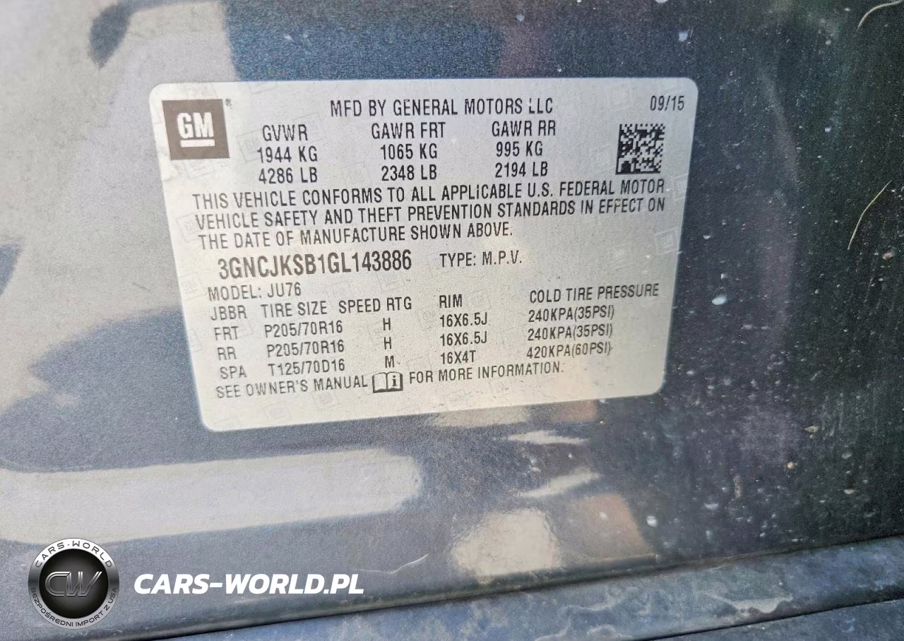 2016 Chevrolet Trax Ls VIN:3GNCJKSB1GL143886 - 13