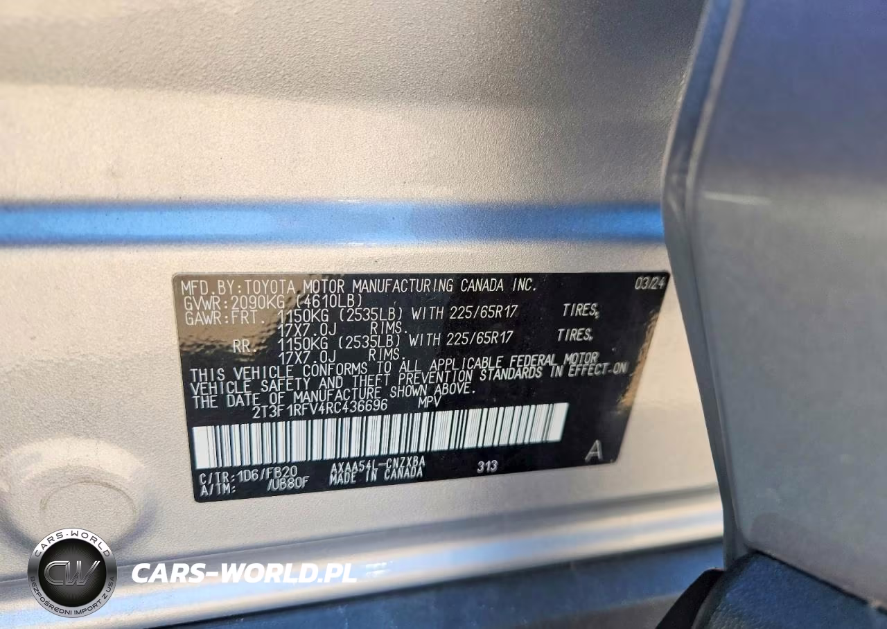 2024 Toyota Rav4 Le VIN:2T3F1RFV4RC436696 - 13