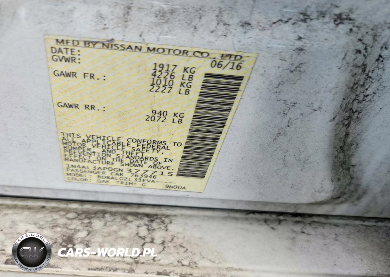 2016 Nissan Altima 2.5 S VIN:1N4AL3AP0GN377715 - 12