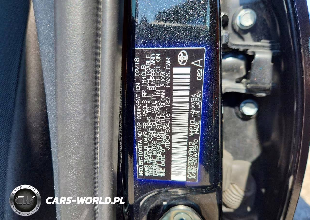 2018 Toyota Prius C Two VIN:JTDKDTB34J1611182 - 12
